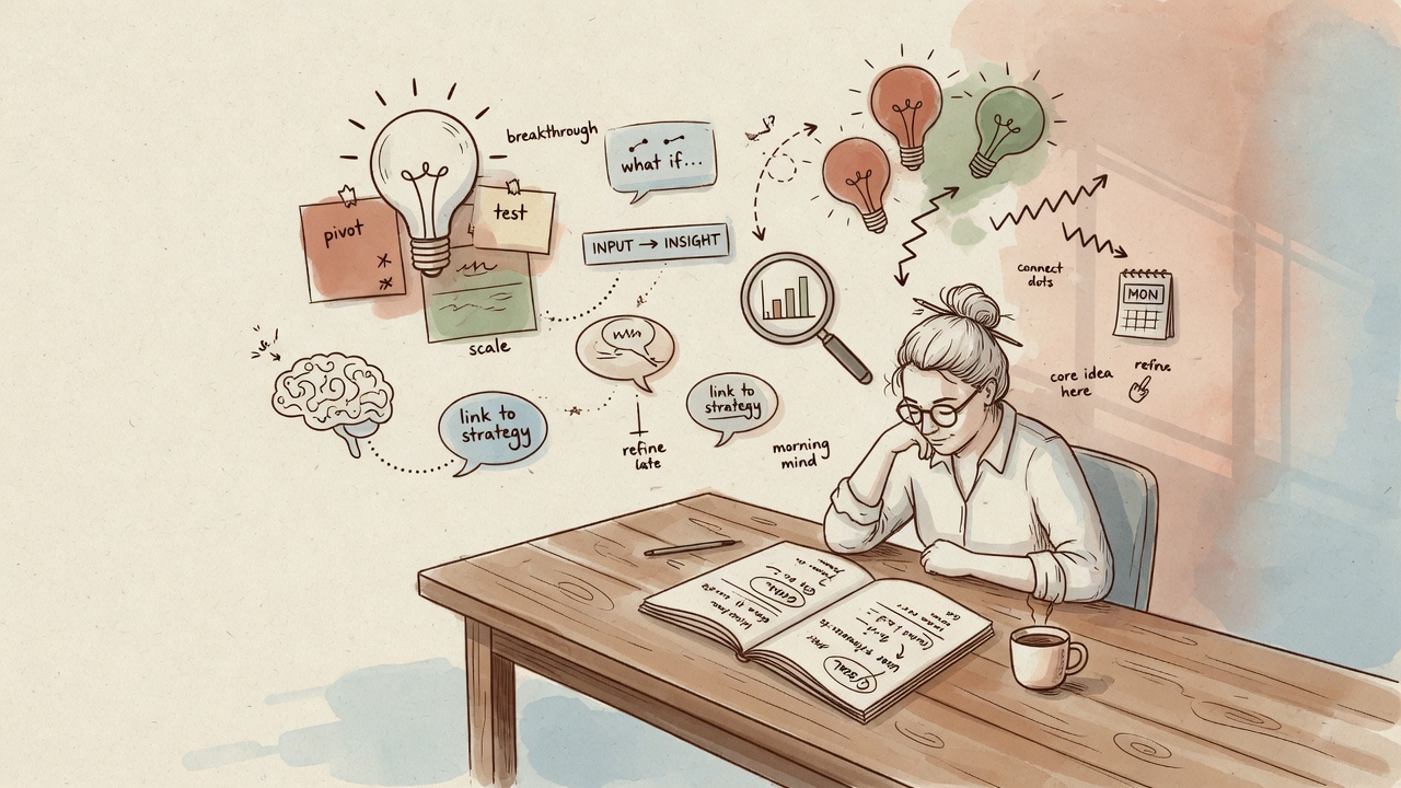 Example of 16:9 hand-drawn illustration generated by Ximage: panorama of knowledge work, with handwritten annotations